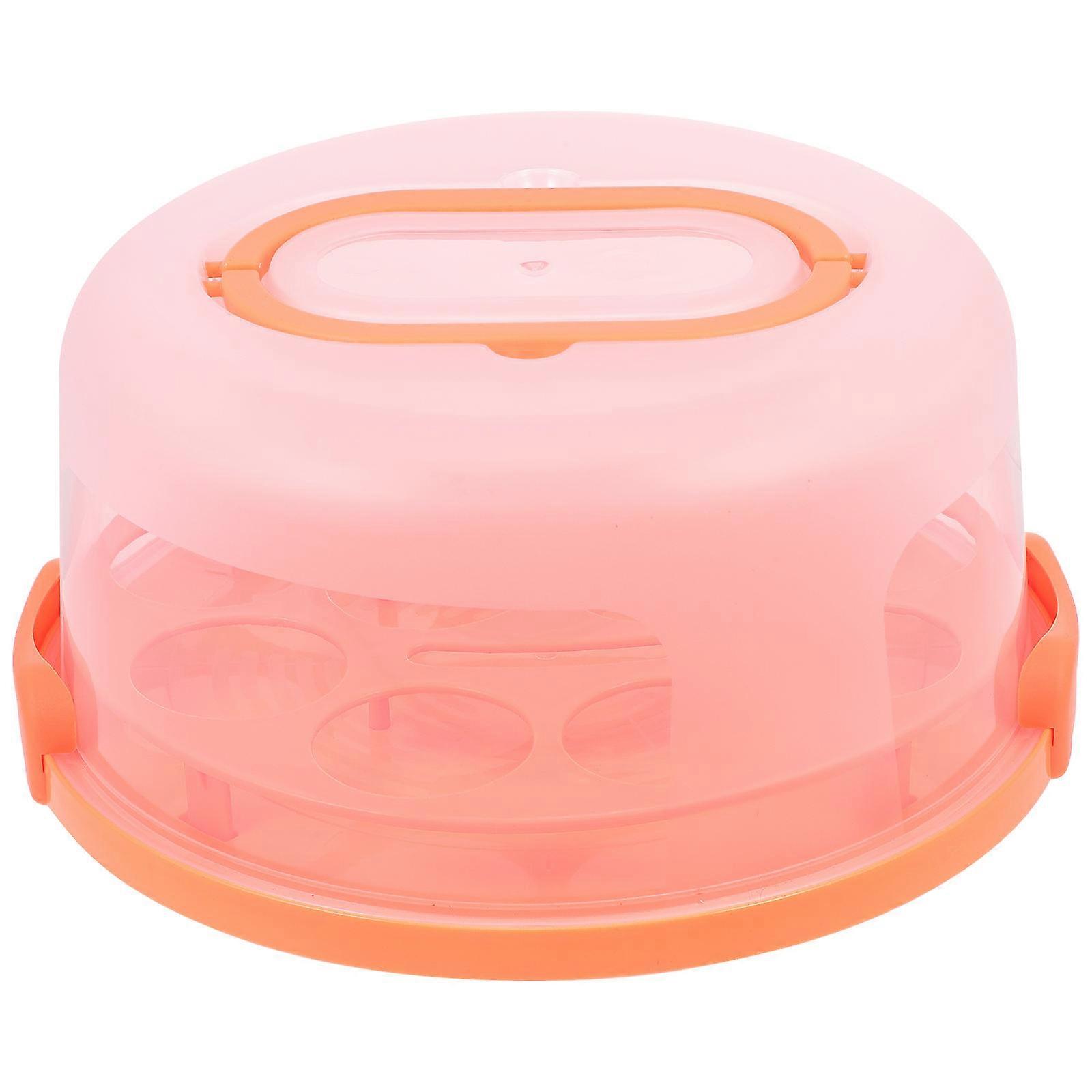 Cake Storage Case with Handle for Customers in Baking and Food Storage Activities 30.3X30.3X15.6CM Orange Reusable 1 Set