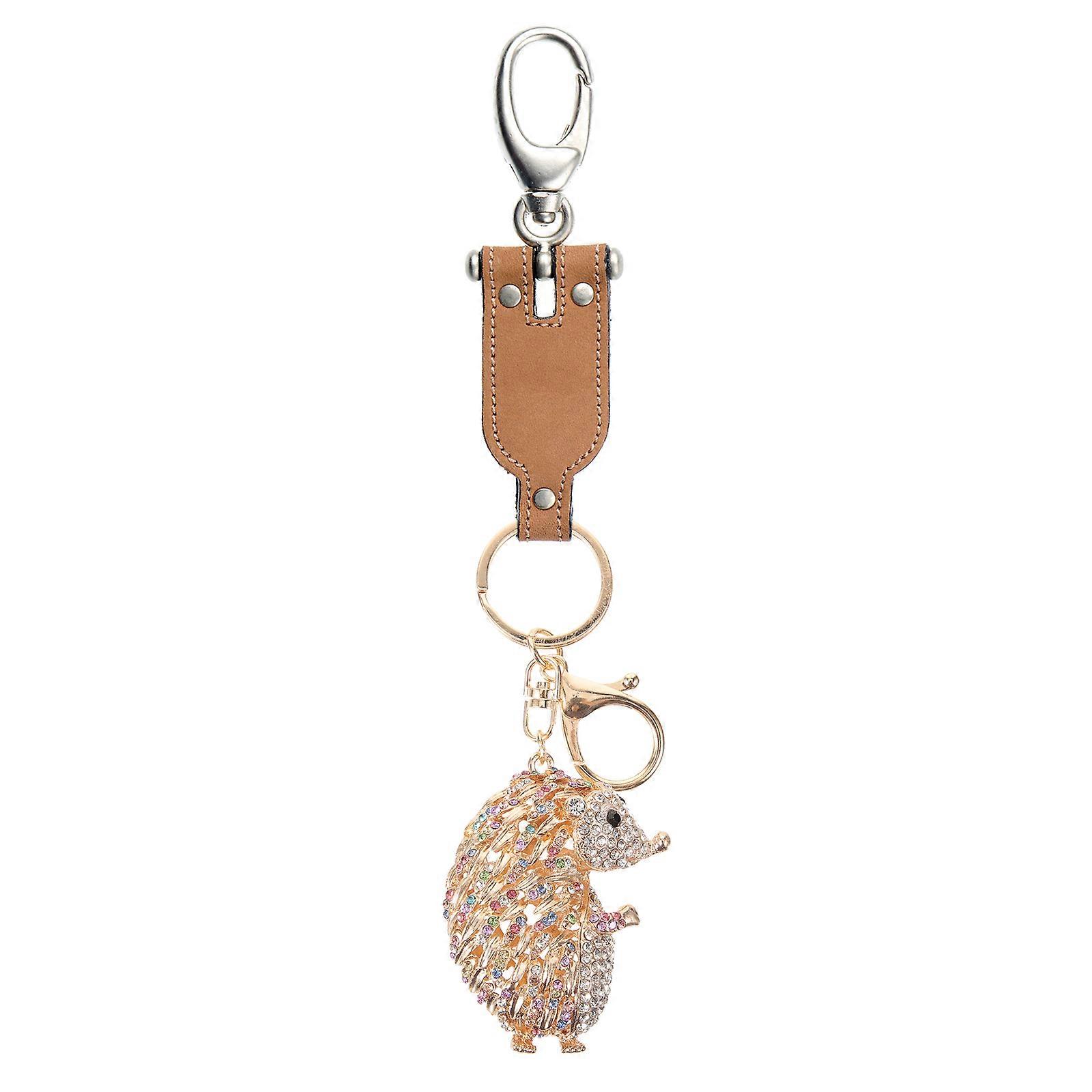 Design Rhinestone Keychain Charm Suitable For Bags And Crafts In Golden Color Providing Decorative Effect 1Pack