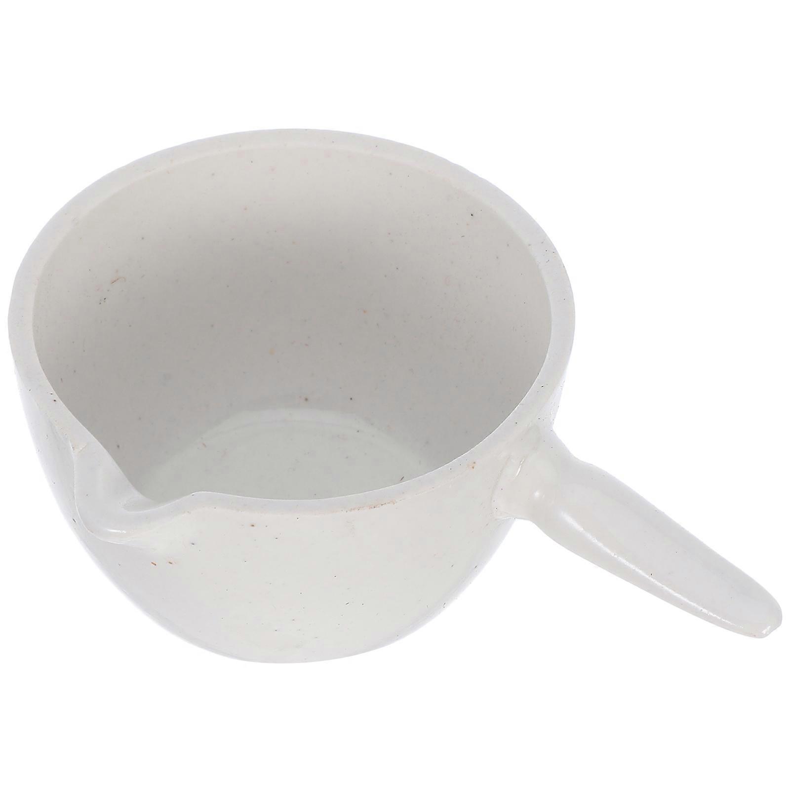 White Synthetic Evaporating Dish with Handle for Storage Use and Laboratory Supplies 2pcs