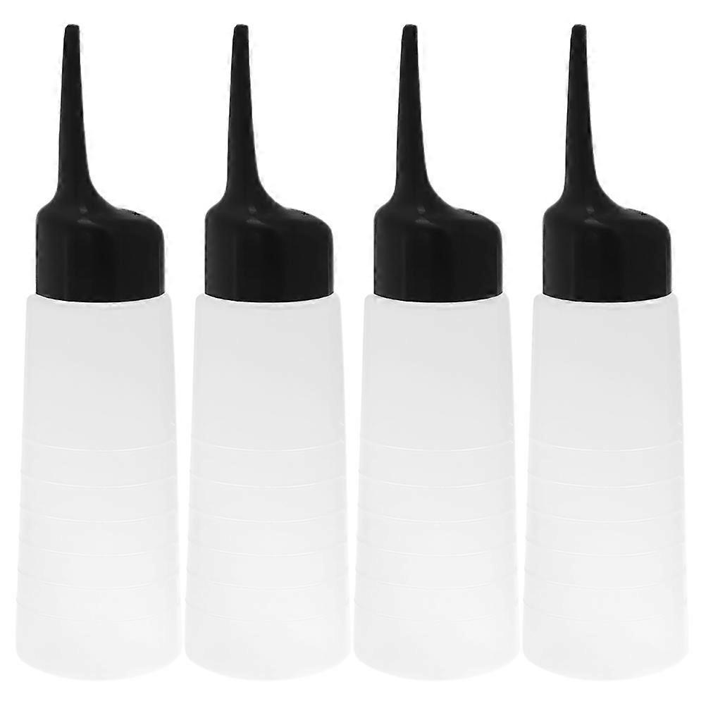 4pcs Refillable Hair Dye Applicator Bottles, Transparent Squeeze Dispensers for Shampoo, Hair Oil – Controlled Usage & Versatile Storage for Salon &