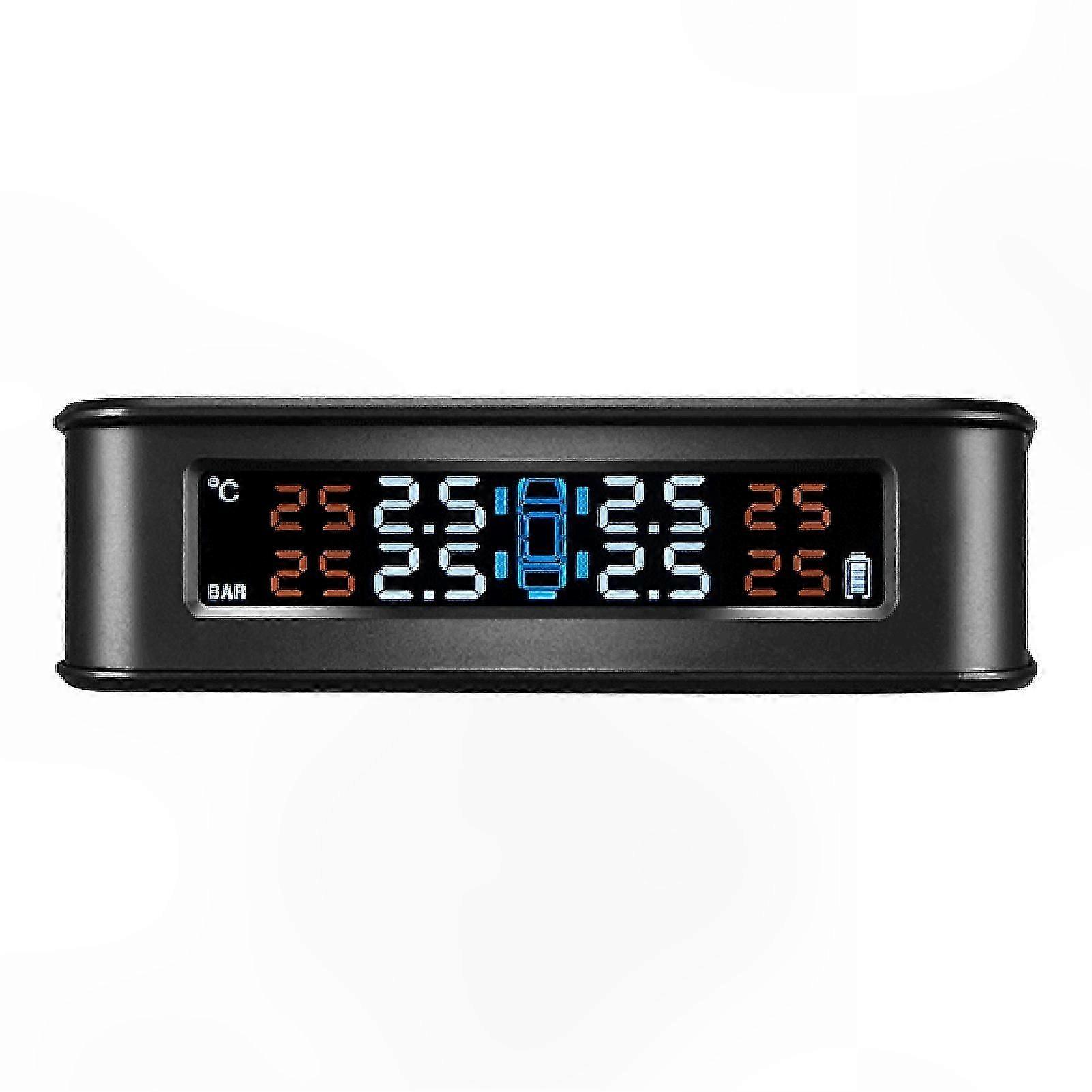 Solar-Powered Tire Pressure Monitoring System with 4 External Sensors, Waterproof Design, Long Battery Life for Vehicles