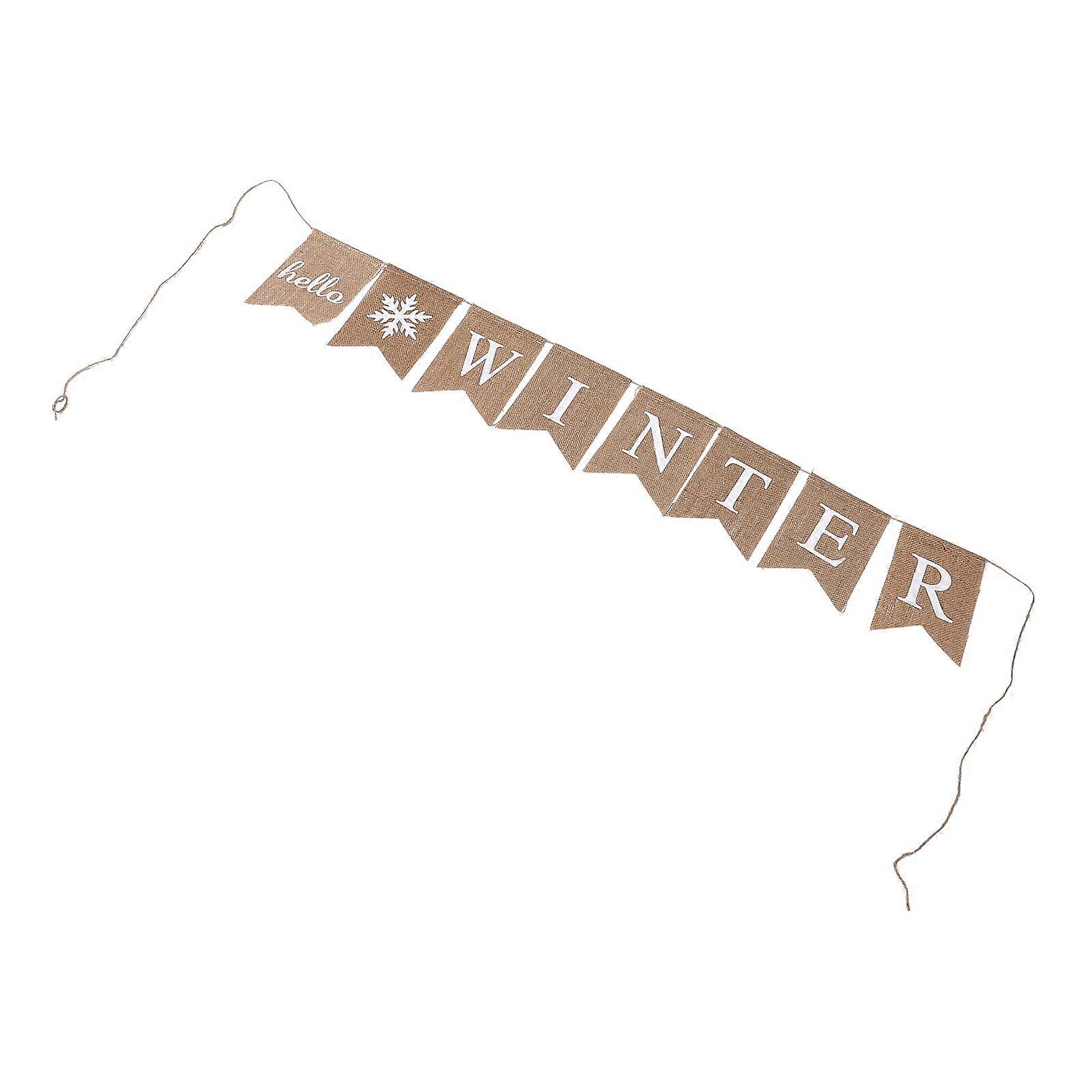Beige Linen Banner for Winter Party Decoration Create Festive Atmosphere with Material 7.5 Feet