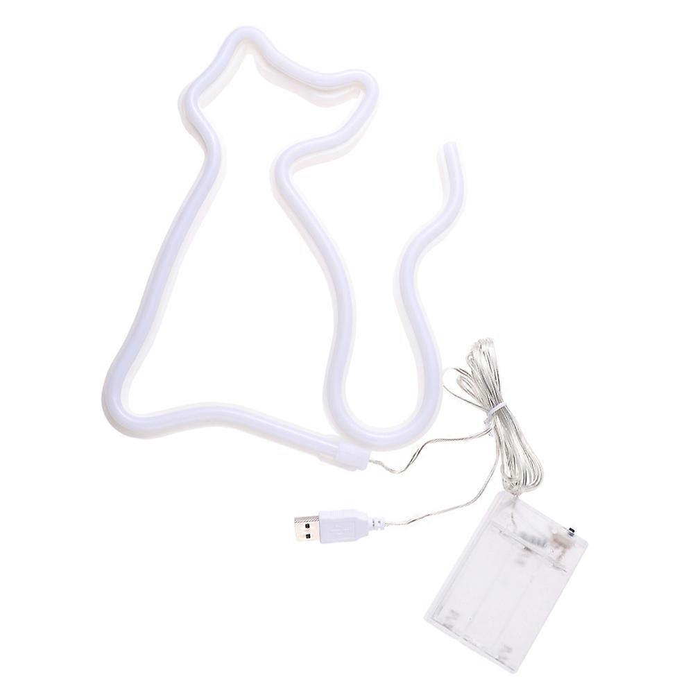 Neon Sign Light Cat Shape Bedroom Lighting Indoor Use PVC Material Infinite Tunnel Illusion 1Set