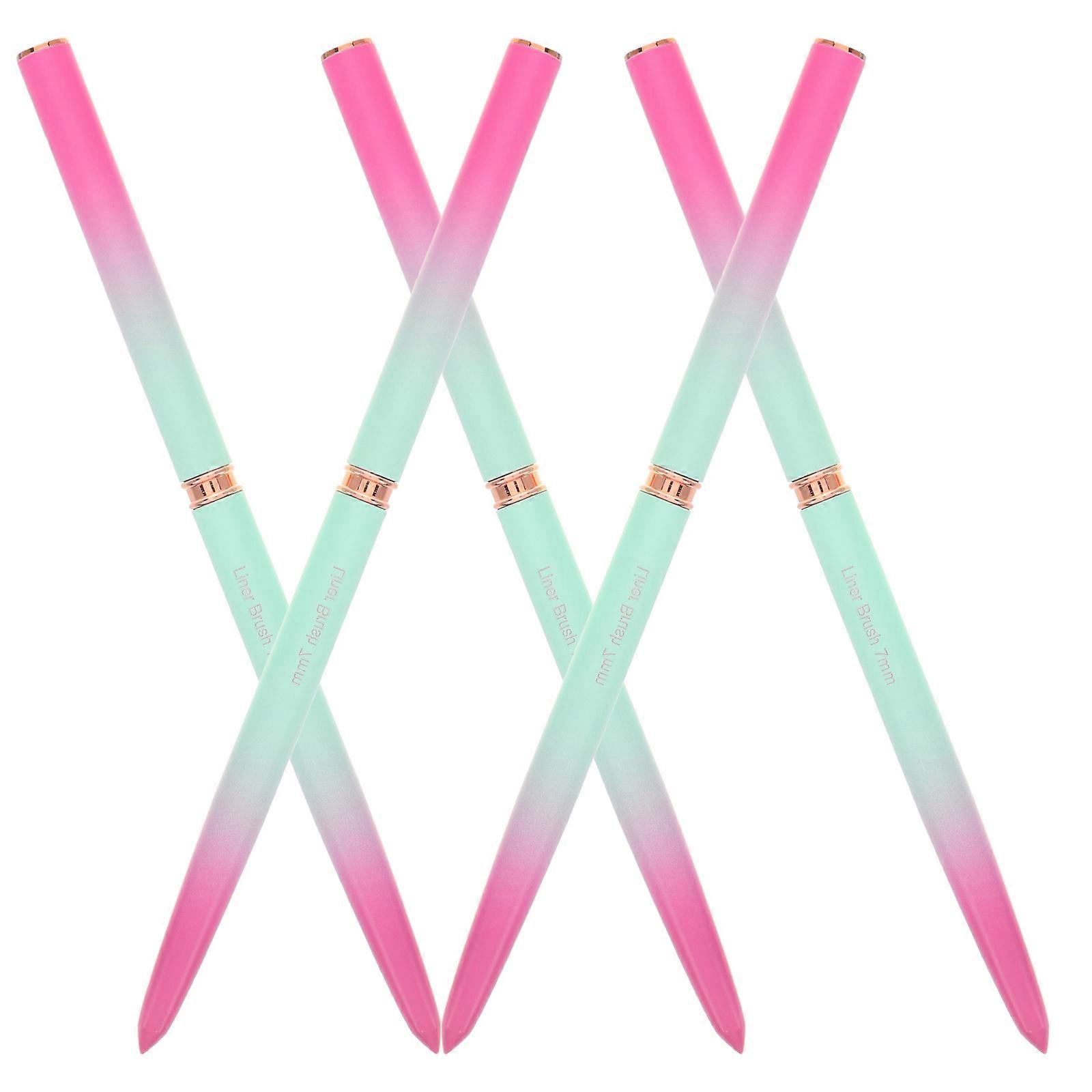 Nail Art Brush Set with Fine Bristle Tips for Precision Gradient Metallic Designs on Nails 5 Pieces Aluminum Multi Color