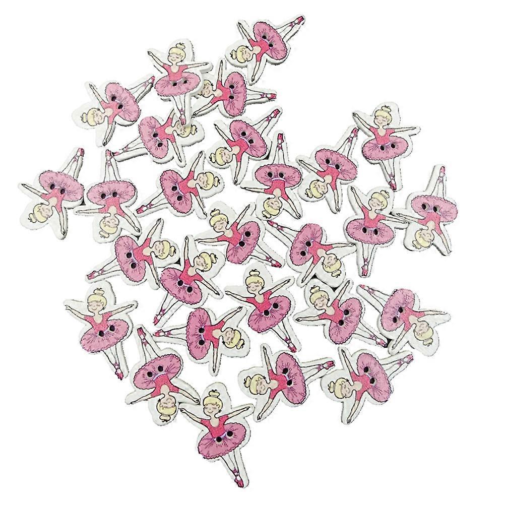 Eco-friendly Cartoon Ballet Buttons For Artists 100Pcs 3x2x0.3cm Sewing DIY Accessories Perfect For Crafts