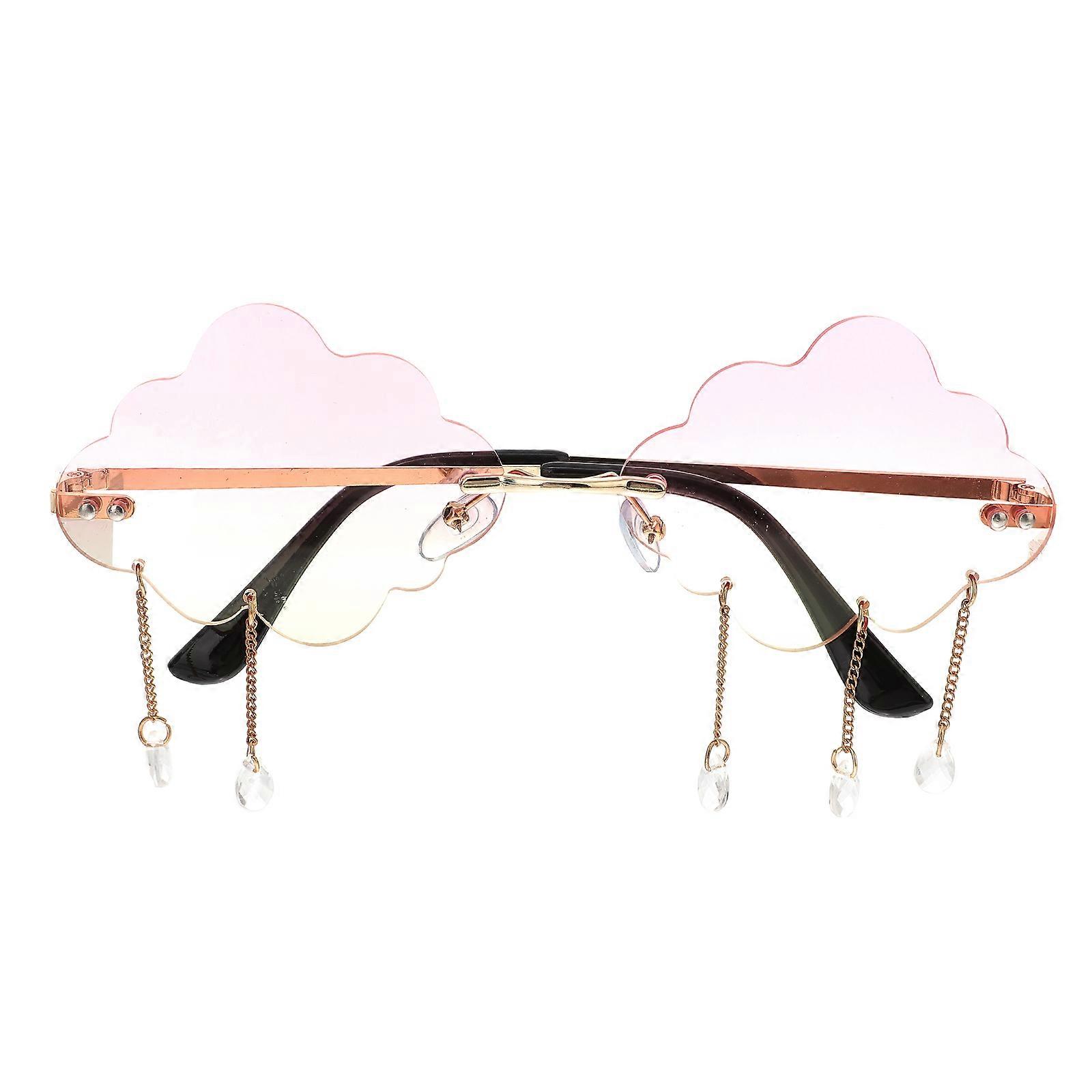 Funny Sunglasses Cool Rimless Design Cloud Shape Lightweight Comfortable Wearing 1Set