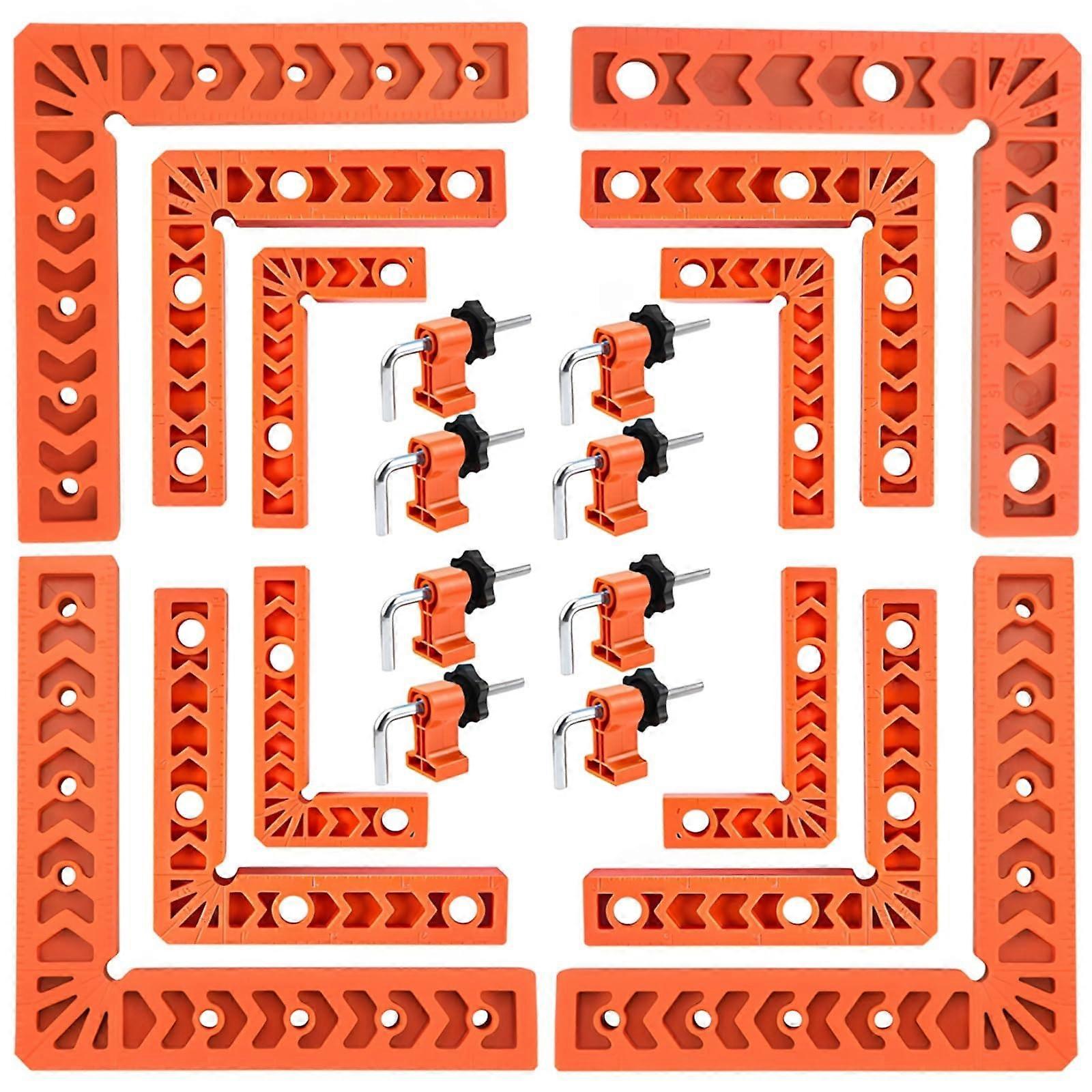 Right Angle Clamps for Woodworking, Adjustable 90Degree, 12 Pcs Heavy Duty Corner Clamp Set, ABS Material for Precision