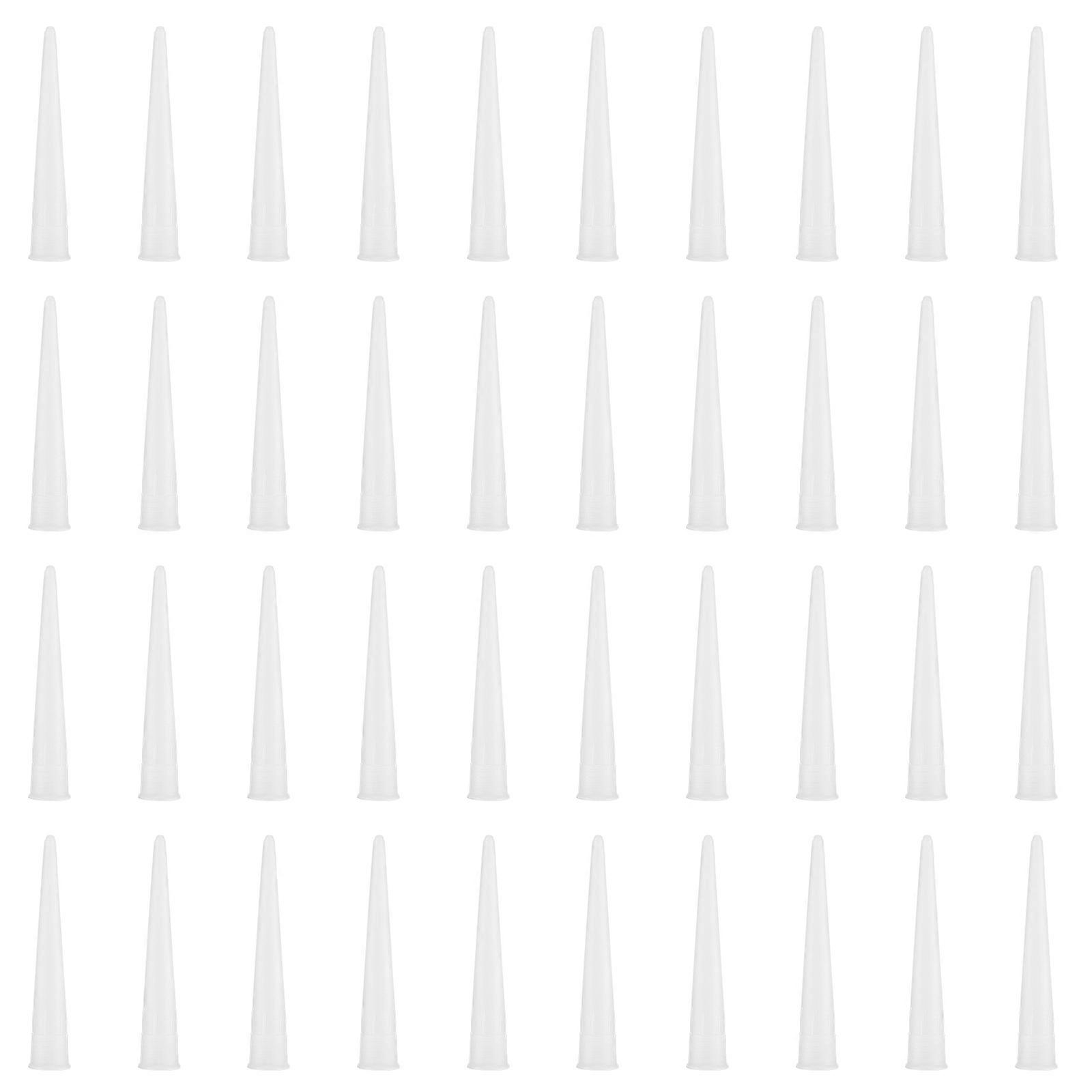 Caulking Nozzles 100Pcs Plastic Extension Tool Supplies For Home Improvement And Construction In White Designed For Dispensing Sealant