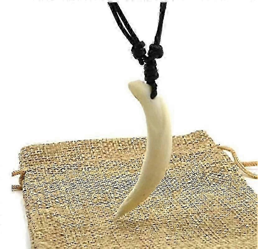 Męskie prawdziwe zęby Wisiorek Naszyjnik Dzik Kły Tribal Amulet Naszyjniki dla kobiet---Kod produktu: 48809