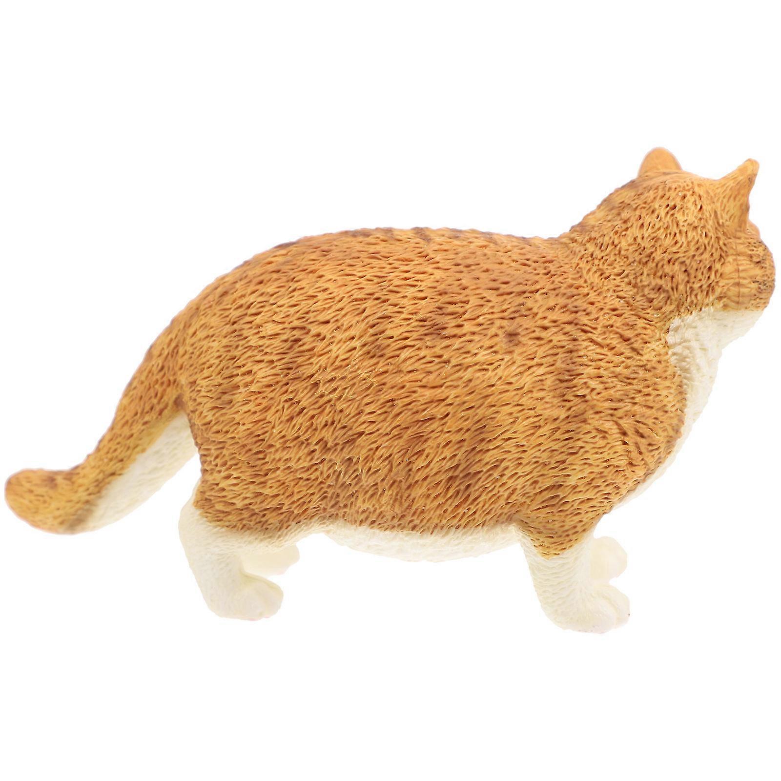 Artificial Cat Ornament Simulation Animal Figure For Kids Bedroom Decor 11.6X6.6X4.8CM Safe 1Pcs