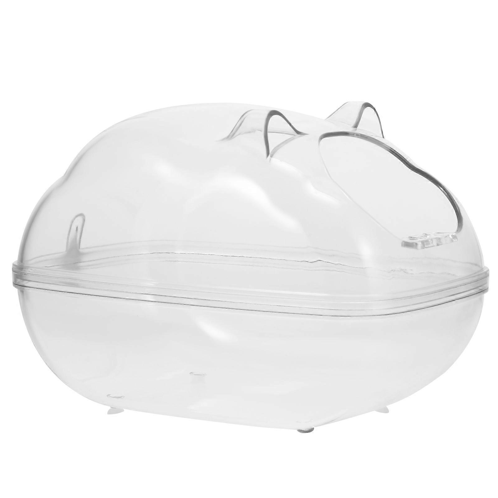 Transparent Small Animal Litter Box For Hamster Bathing And Toilet Use 1Set