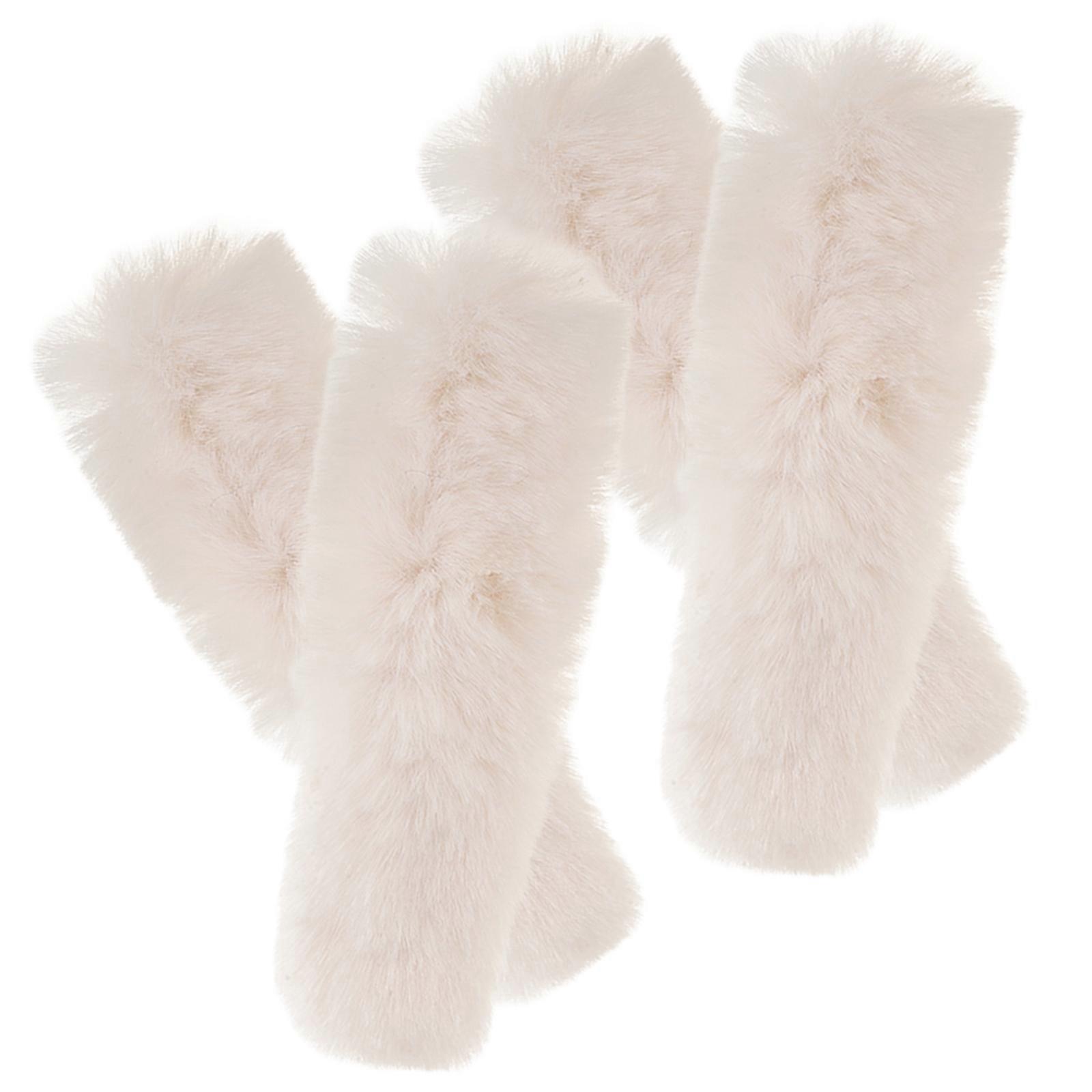 Detachable Shoe Straps For Heels 4Pcs Winter Warmth Plush Material Stylish Design Comfortable Fit Various Occasions