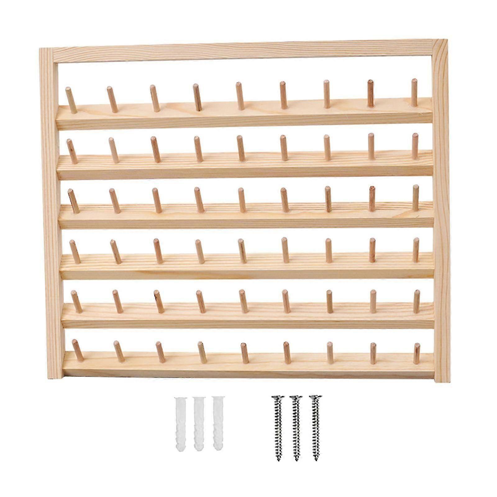 Thread Rack Wall Storage Sewing Organizer for 54 Small and Medium Spools
