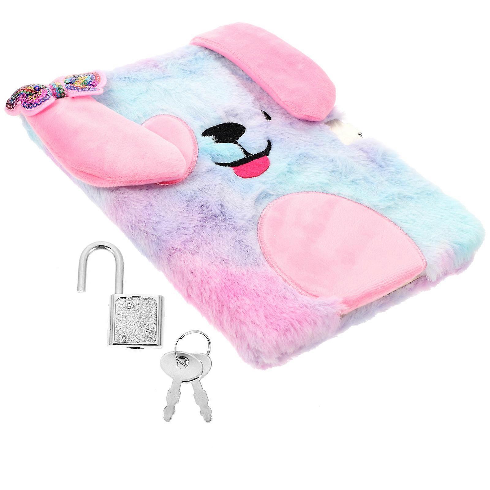 Lockable Plush Diary for Girls Ages 812 with Smooth Paper and Cartoon Design A4 Size