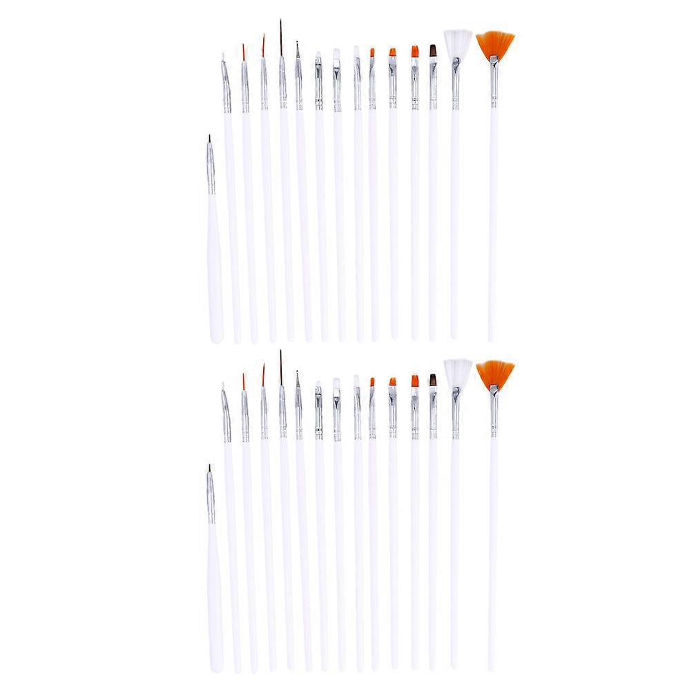 White Nylon Baking Brushes for Cake Decorating 30pcs Set with Fine Tips for Patterns and Details