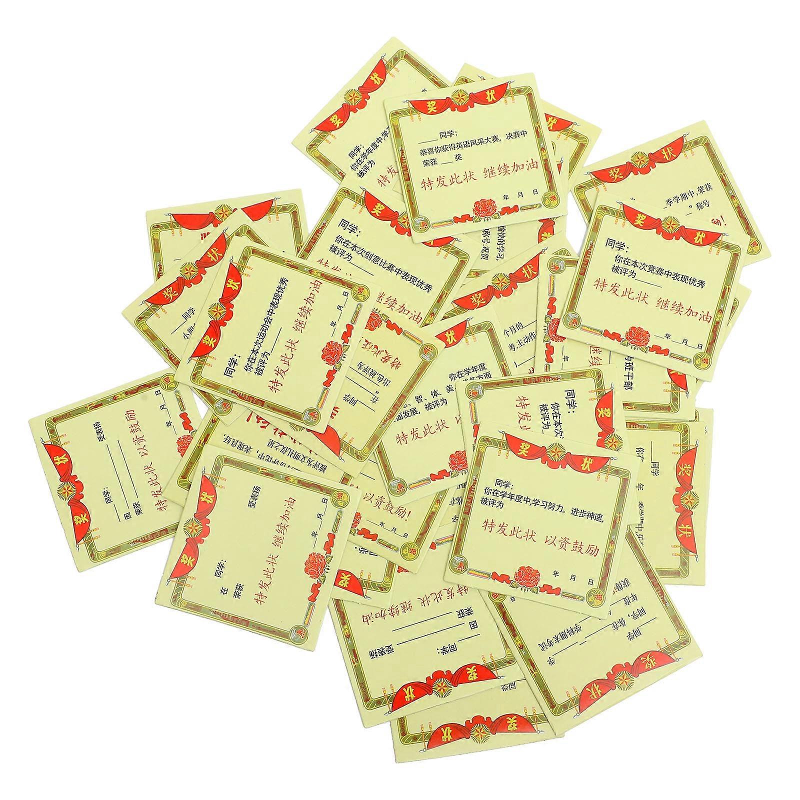 90Pcs Mini Award Certificates Stickers For Students Rewarding Square Shape Multi Color High-definition Color Printing