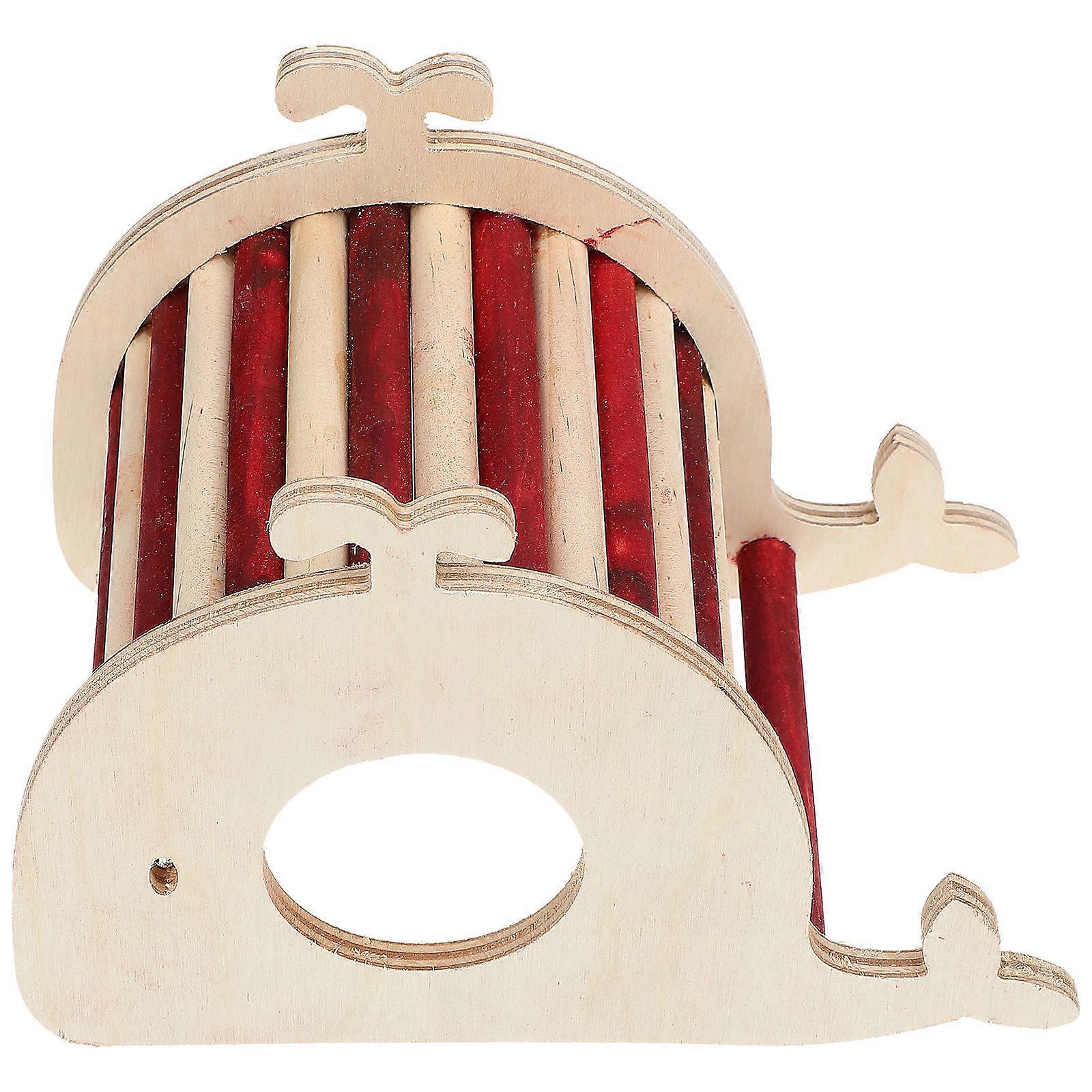 Light Yellow Wooden Guinea Pig House Hideout for Small Pets Climbing Ladder Toy for Home Use 26.5x14.5x14.5 cm