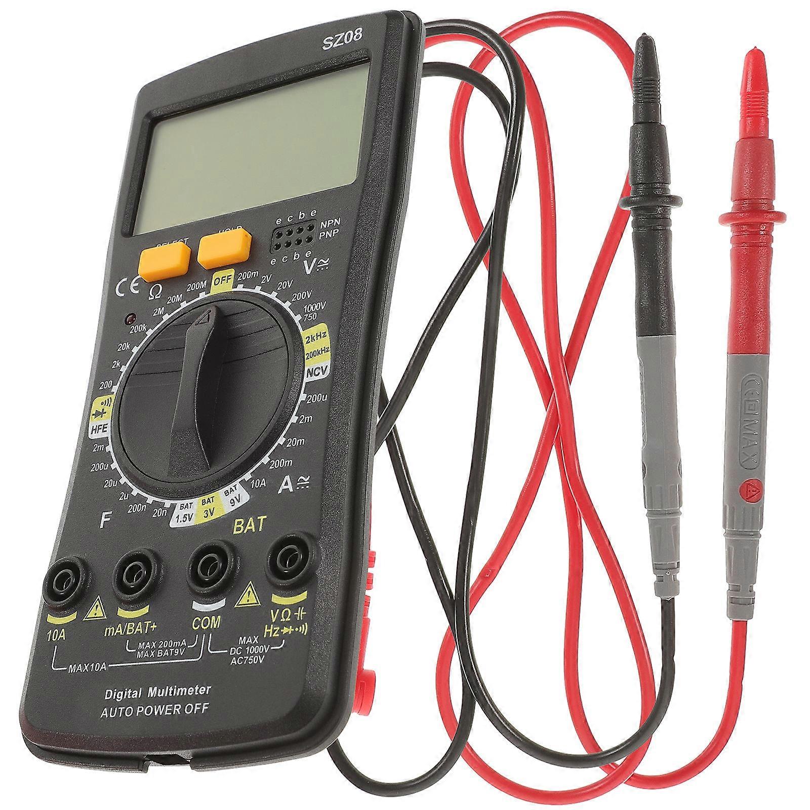 Multifunction Digital Multimeter for Testing Voltage Current Capacitance 1 Set Easy to Use ABS
