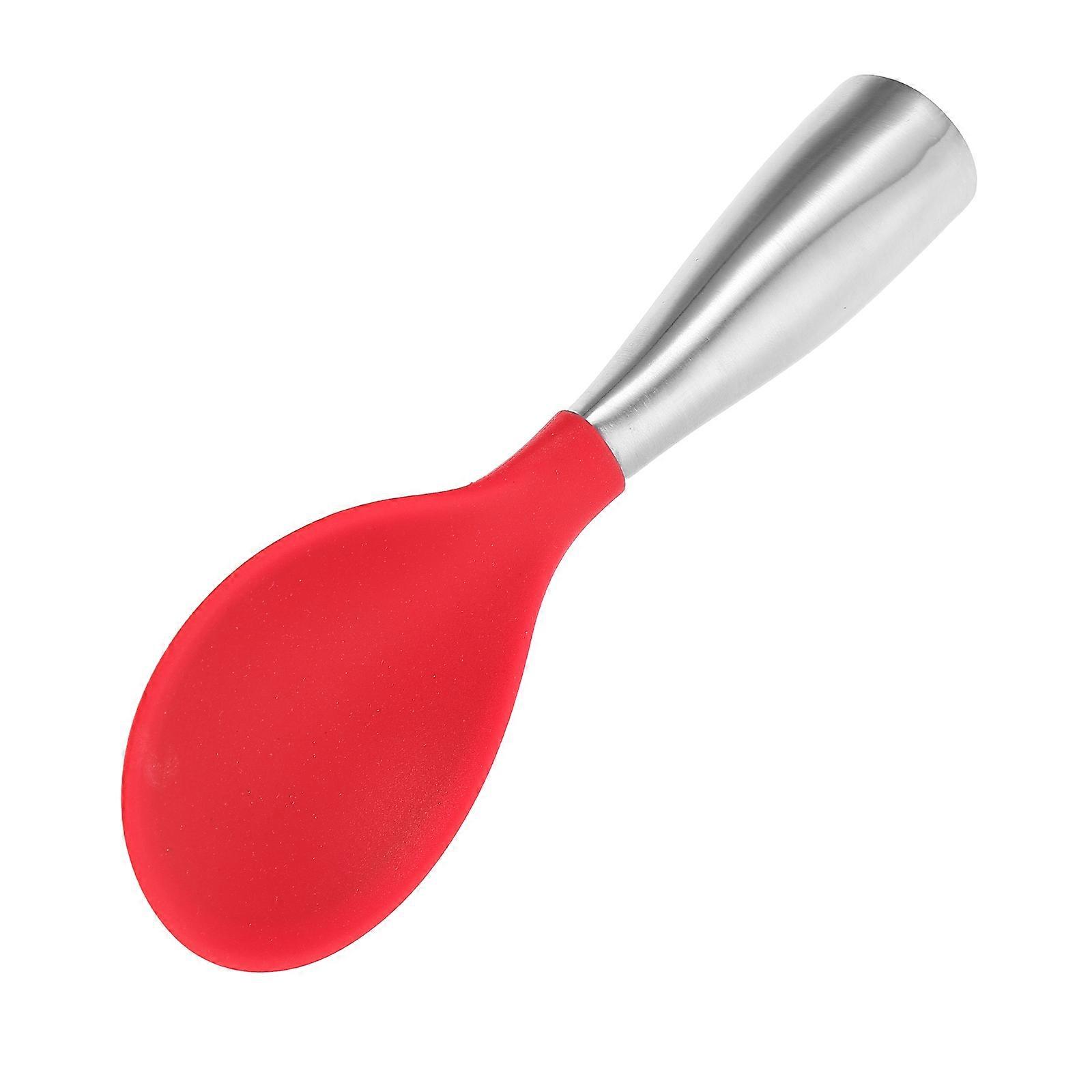 Rice Spoon With Stainless Steel Handle For Home Use Measuring 21X6.9X3.4CM In Red Perfect For Serving Rice 1Pc