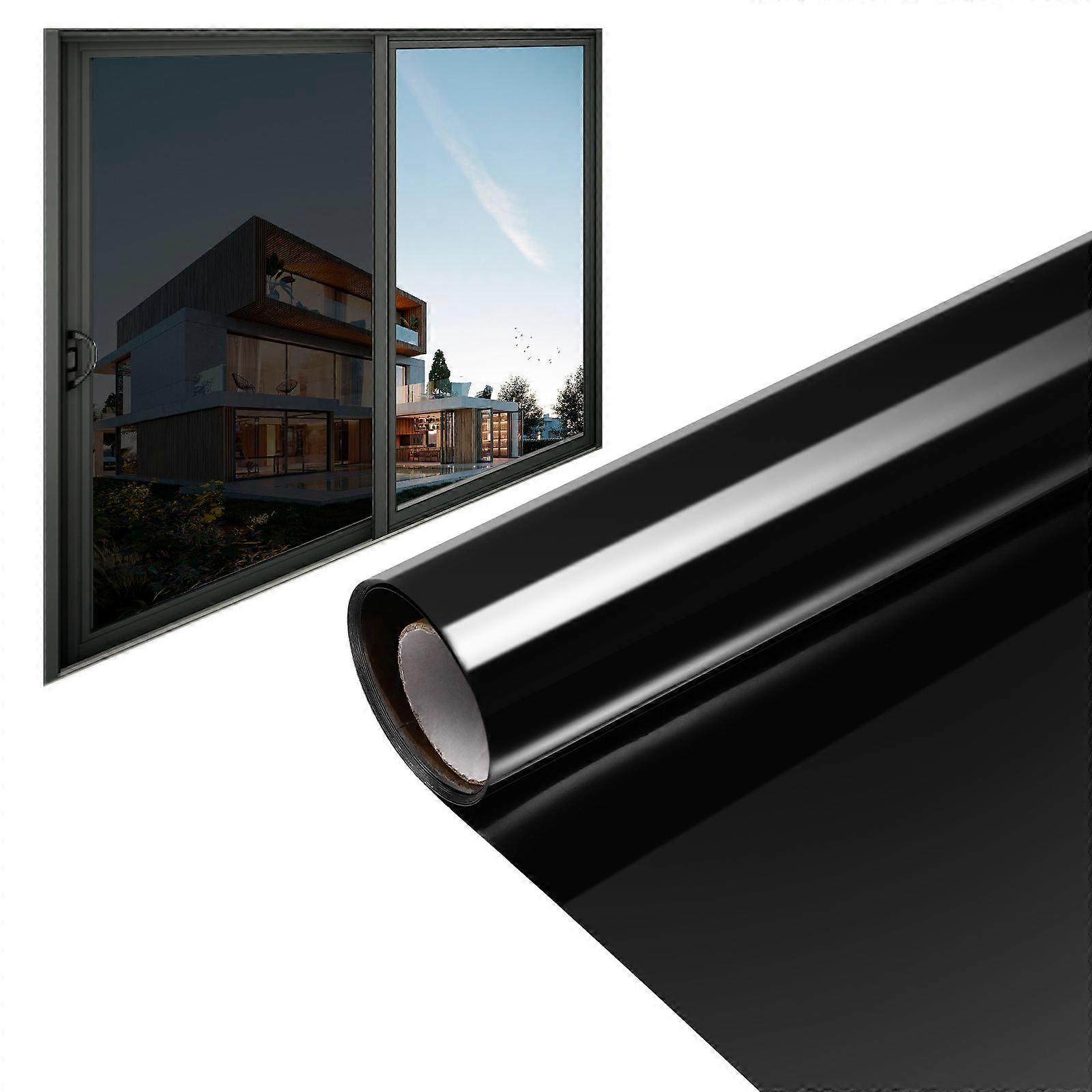 50x200cm Static Window Privacy Film For Windows Black Heat Blocking 1Set