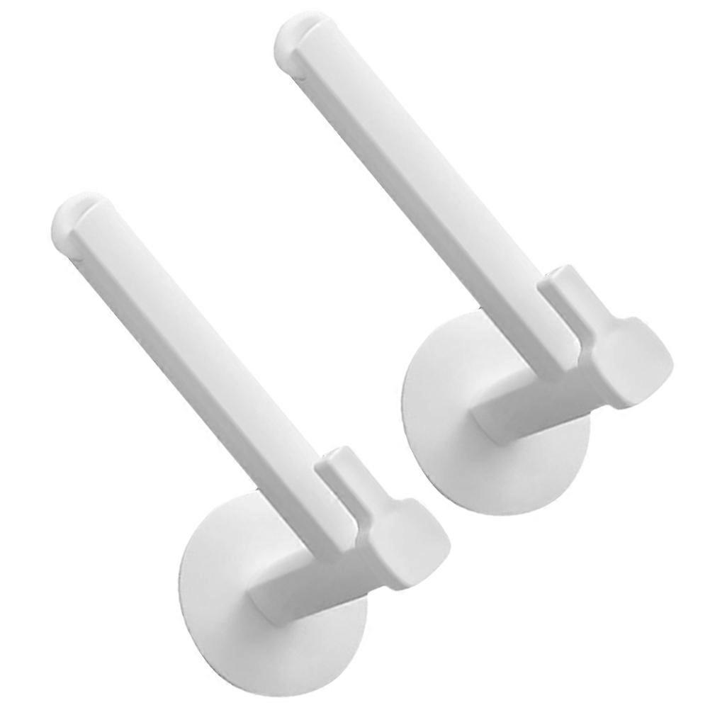 White Plastic Wall Hook 2pcs for Storage Easy Install Strong Loadbearing Convenient for Home Organization