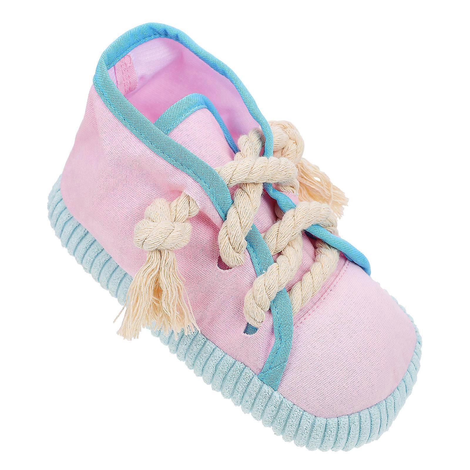 Teeth Cleaning Dog Shoe Chew Toy Ideal For Indoor Play And Training Sessions Available In Pink Color Made From Material 1Pcs