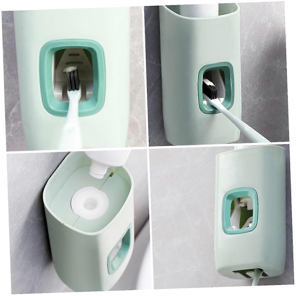 Pack of 2 Toothpaste Squeezer, WallMounted, PP Material, Green