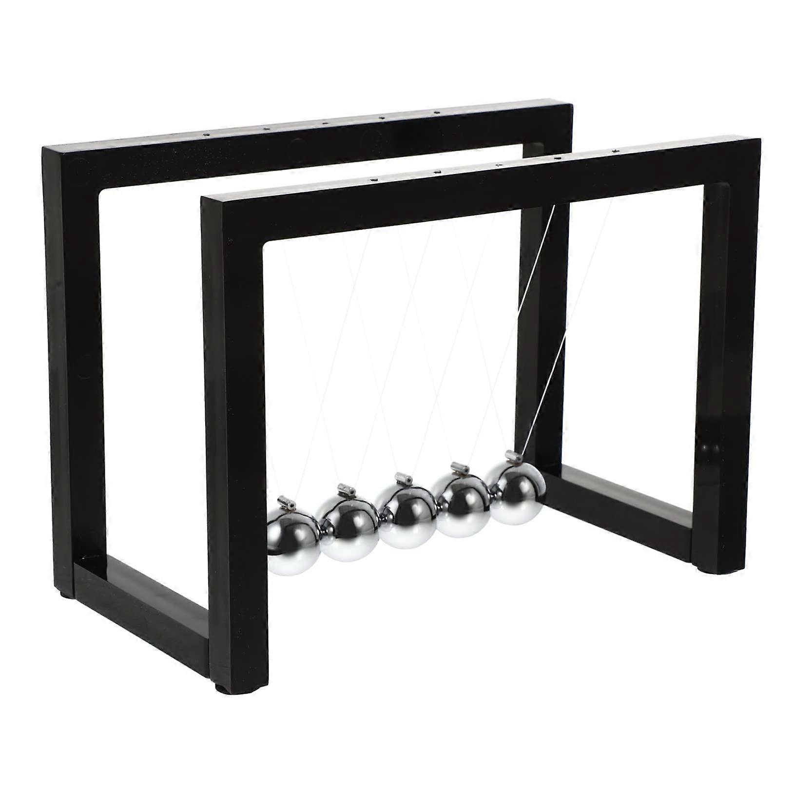 Newton Ball Desktop Kinetic Energy Conservation Toy for Physics Lovers - Elegant Black Office Decoration, 10-Inch Size
