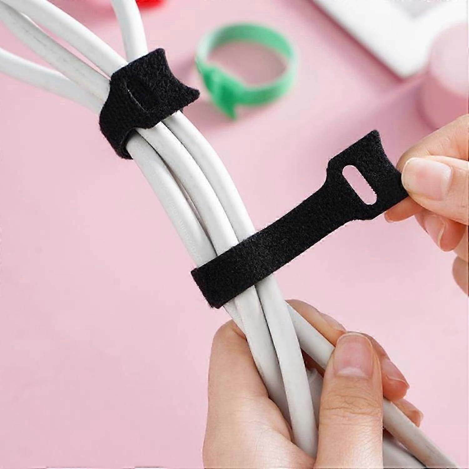 Adjustable Reusable Fastener Straps - Cable Management Ties for Organizing Wires & Cords - Versatile Organizer Solution