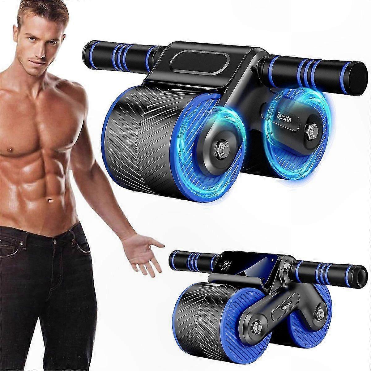 Core Strength Fitness Equipment, Abdominal Exercise Wheel with Automatic Rebound Function for Home Gym Workouts