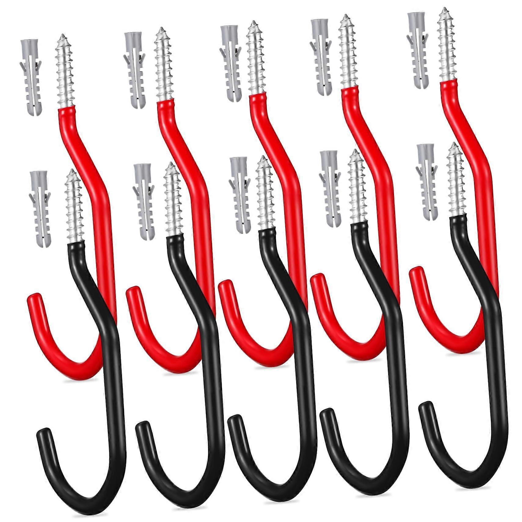 10piece bicycle hook set with screw thread and wall plug, corrosionresistant for wall and ceiling mounting