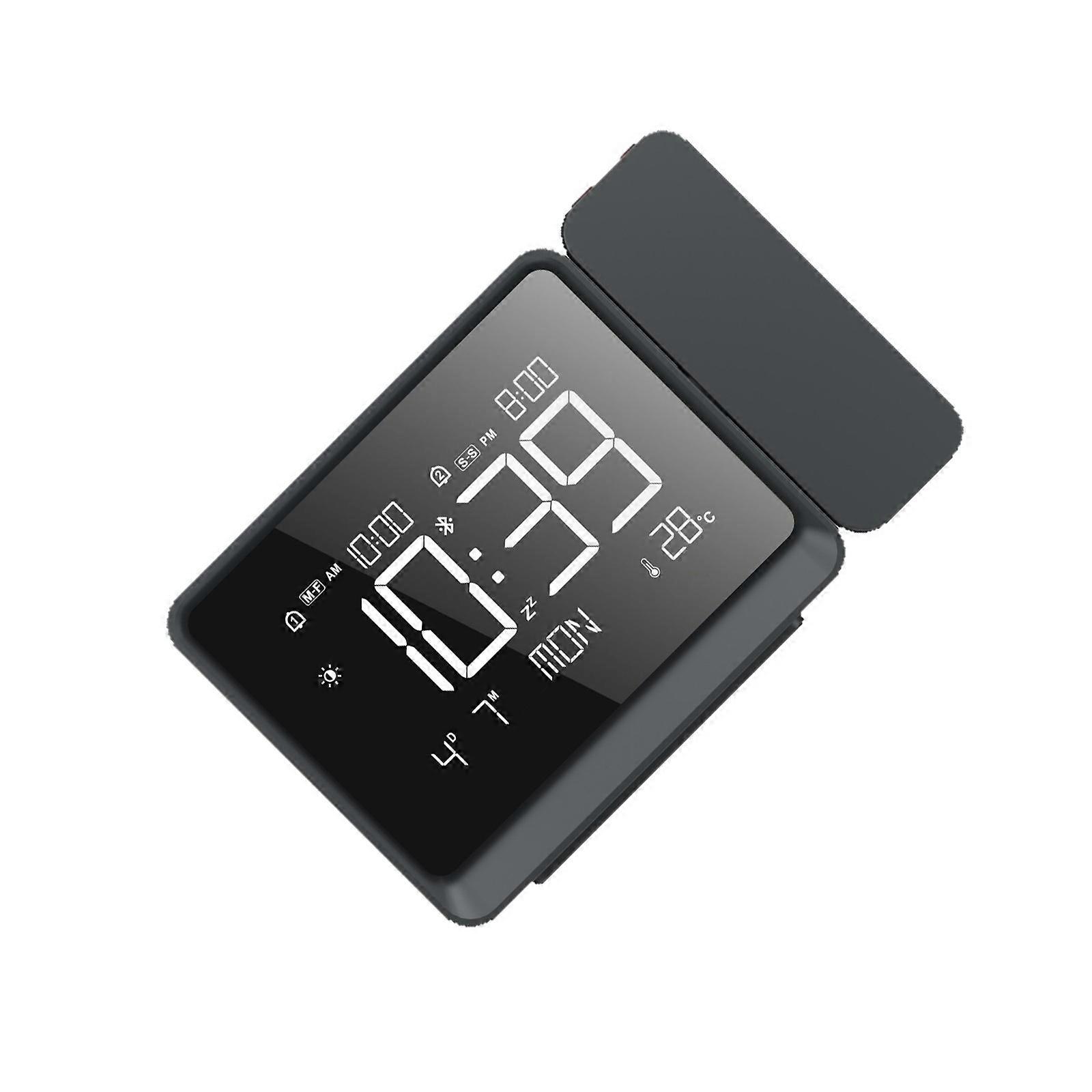 Digital Projectors Alarm Clocks for Bedroom USB LED Display Clock with 180° Projection on Ceiling Wall Duals Alarms Multicolor