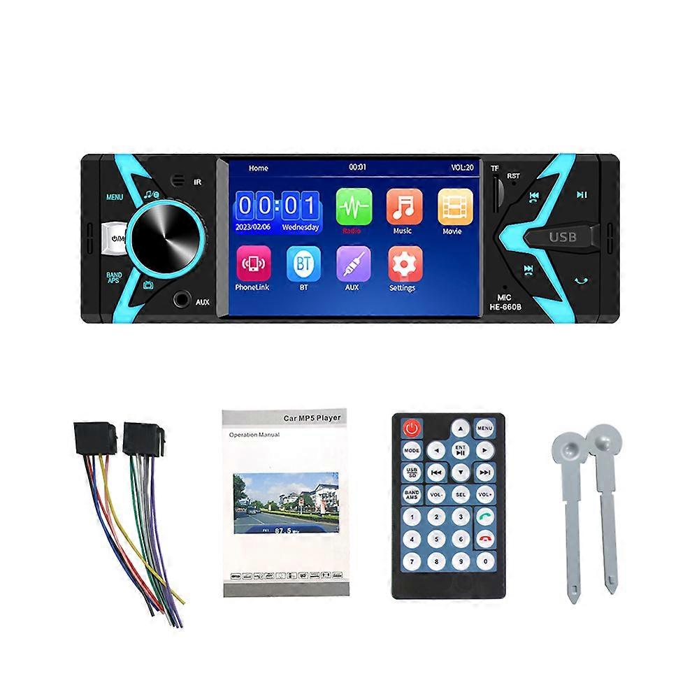 4.1 Inch Single Din Car Stereo Bluetooth MP5 Player FM Radio with AUX USB TF Card Playback Hands Free Calling