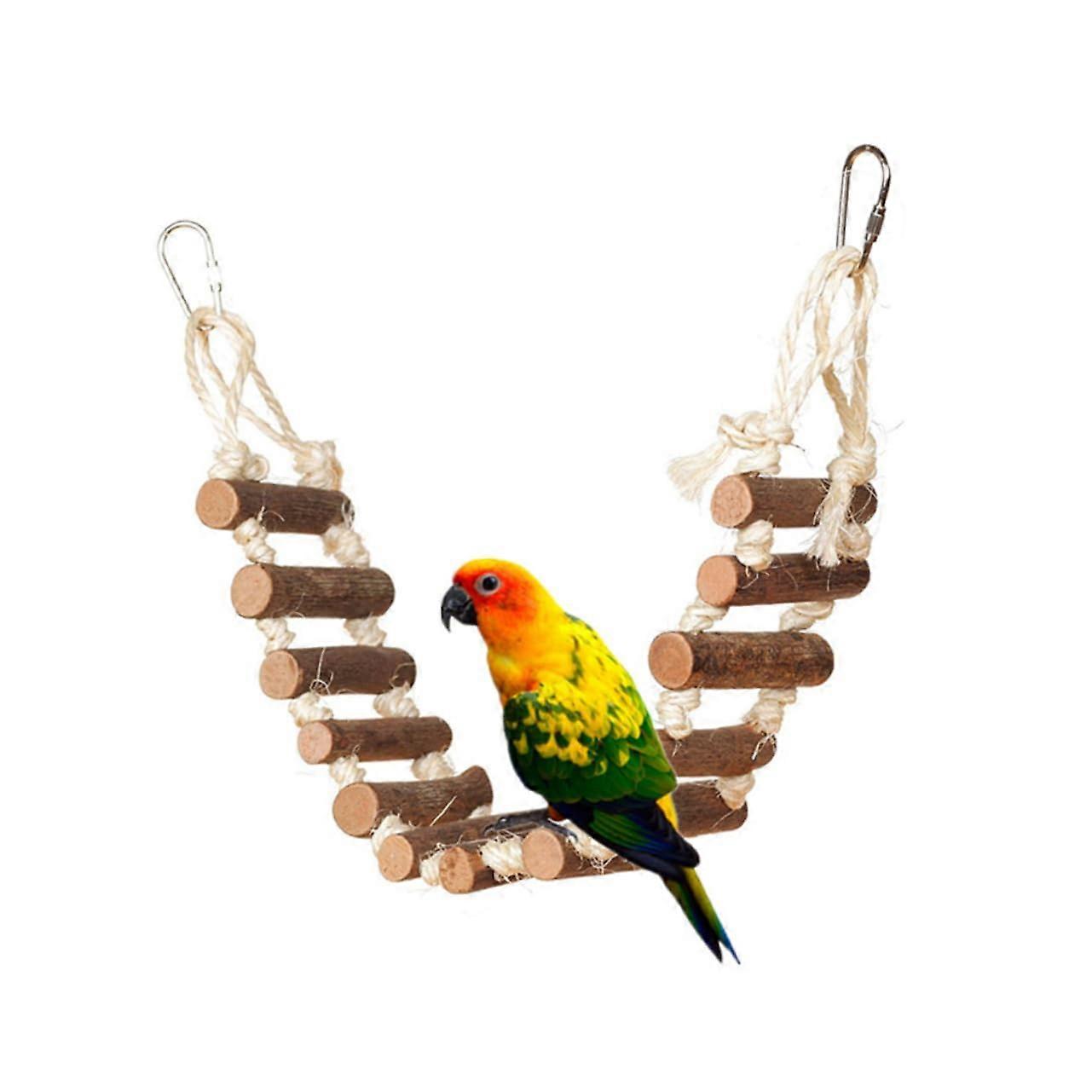 1 piece Parrot Toy Natural Wood Hanging Bridge For Birds Chew Toy For Parrots And Parakeets To Play And Relax In Cages Or Balconies Size 2 as shown