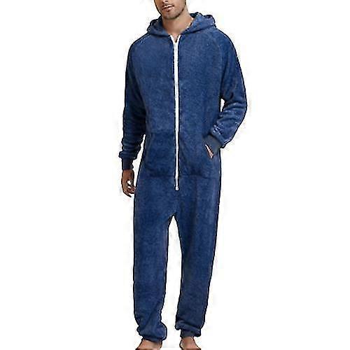 Herren Onesie Erwachsene Jumpsuit One Piece Pyjamas Unisex Nachtwäsche