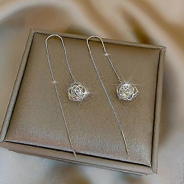 2023 New Arrival Fashion Elegant Zircon Flower Long Earrings For Wo...