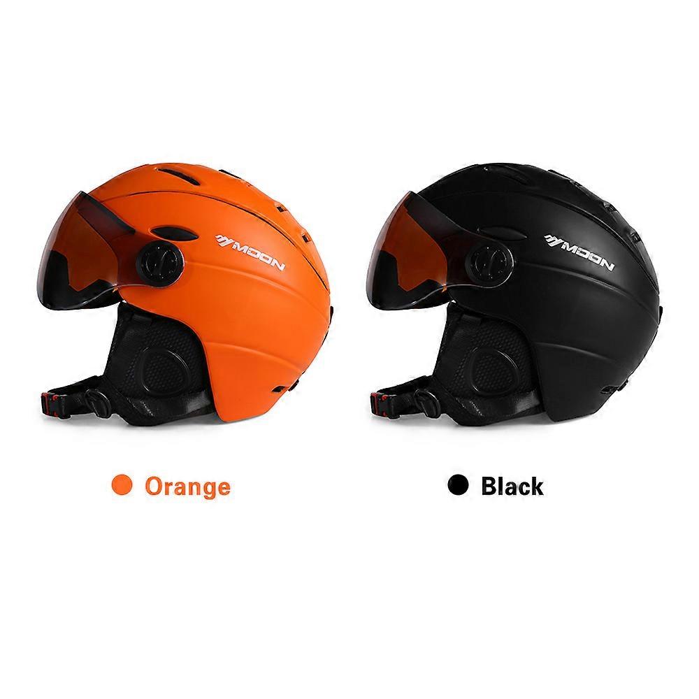 Ski Helmet In-mold Snow Sport Helmet with Detachable Anti-fog Glasses and Removable Fleece Liner Snowboard Protective Helmet for Men and Women