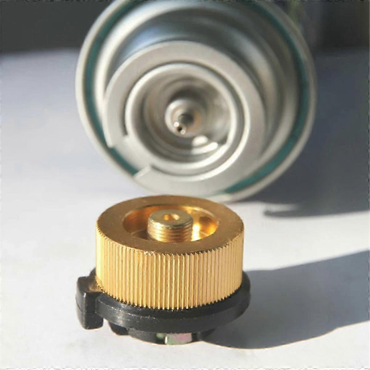 Gas Convertor for Refill Tank: Gas Saver Plus Adapter with Long Valve for Gas Cylinder, Silver