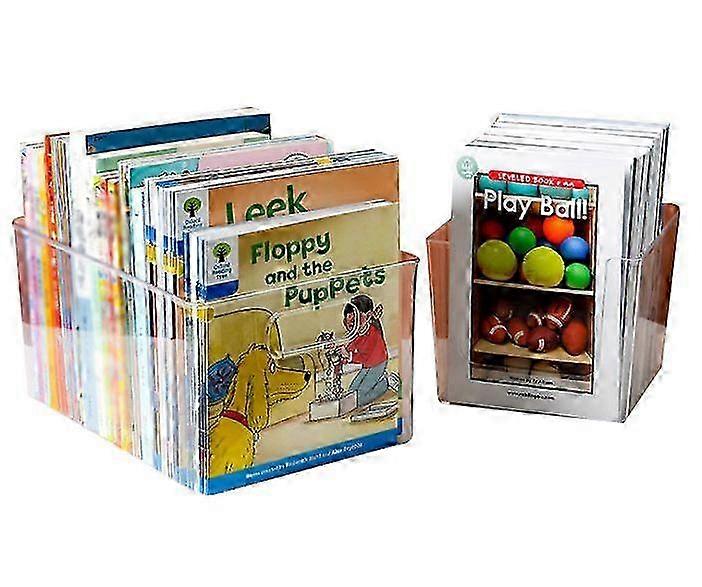 Book storage box transparent plastic book storage basket