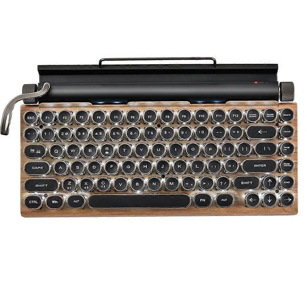 Retro Typewriter Keyboard UK Layout Bluetooth Wireless Mechanical Keyboard For PC MAC Laptop Tablet Phone Multi-Device
