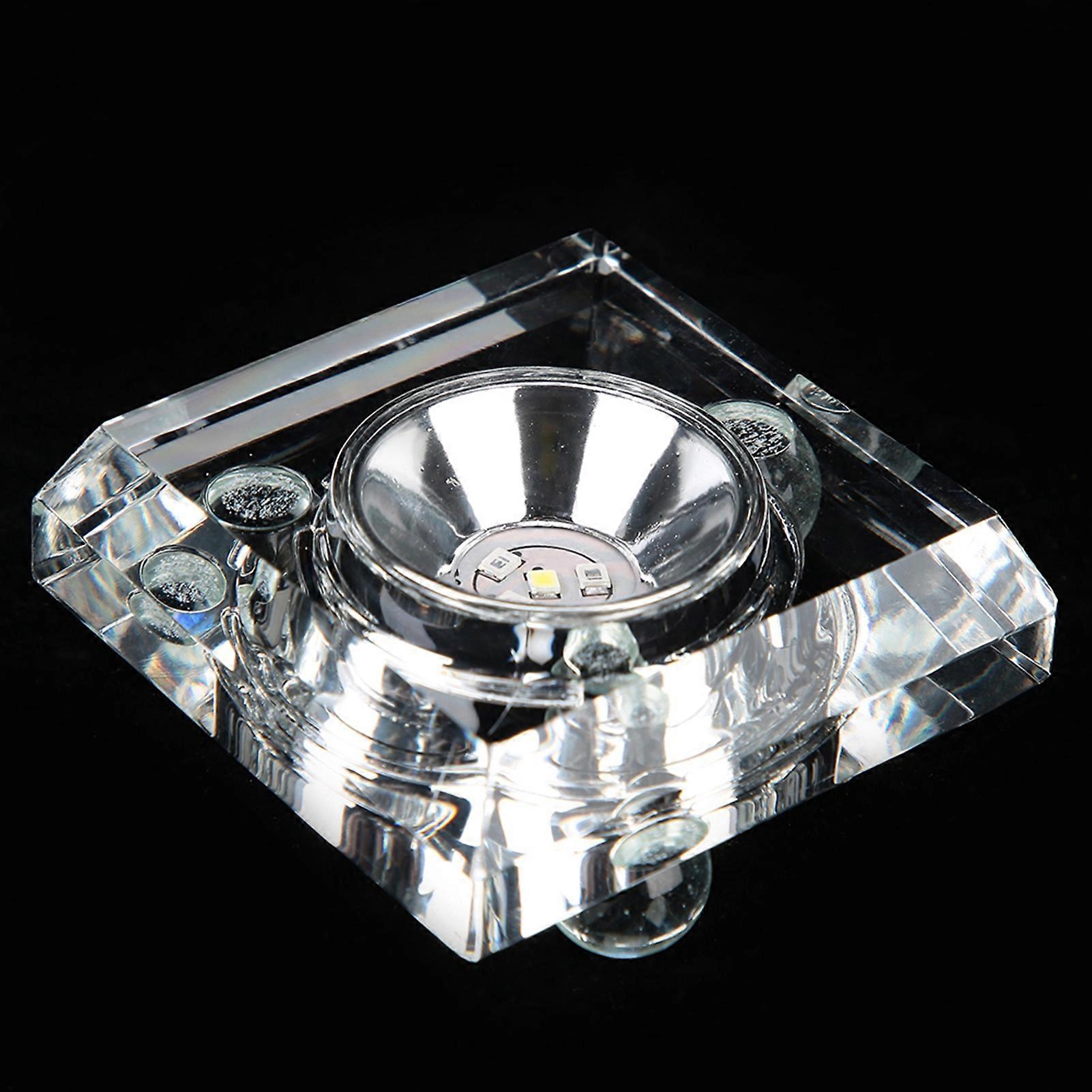 7 färger mini 3d kristall LED-ljus bas displaystativ 7cm USB