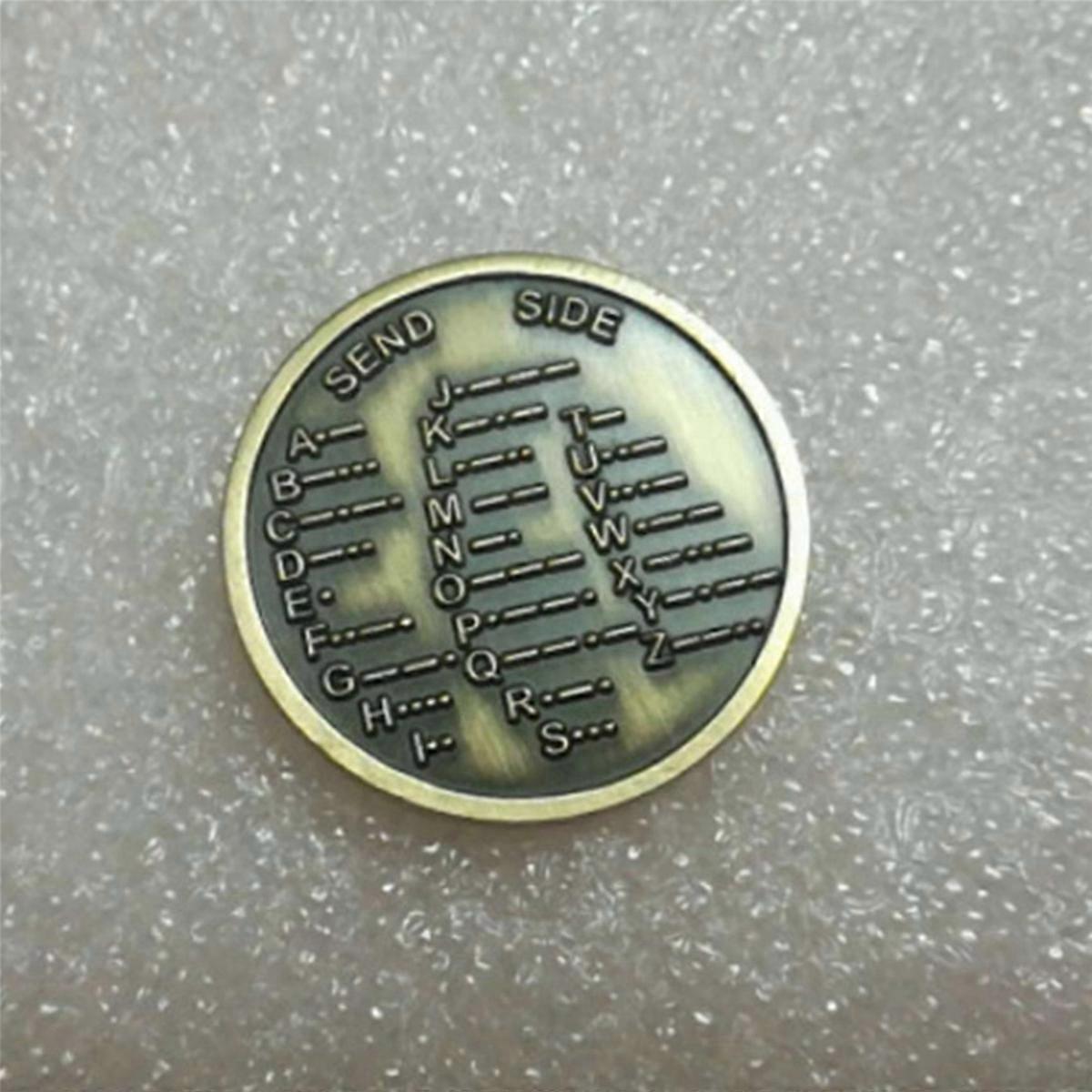 2X CW Morse Code Commemorative Coins CW Training Coin Morse Code Training Coin for Novice Radio Enth