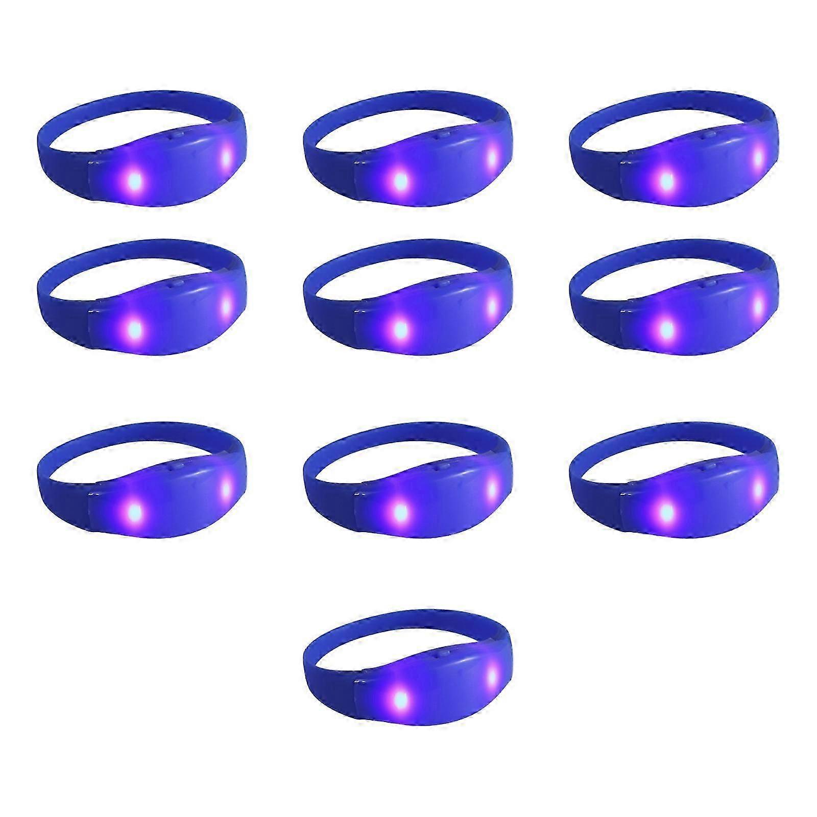 Paquet de 10 bracelets lumineux activés par la voix bracelets en silicone colorés clignotant Bracelets lumineux Accessoire pour enfants jaune