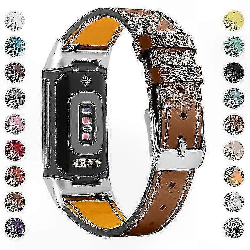 Adjustable Leather Strap for Fitbit Charge 6/5/4, Comfortable and Durable Design