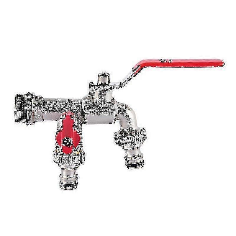 Double Duo Outlet Garden Outdoor Tap Valve Faucet 1/2" / 3/4" Frost...