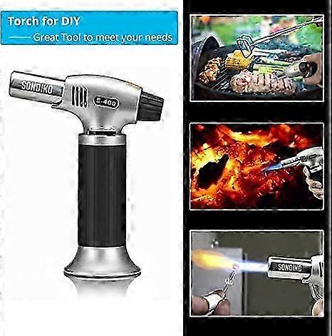 Butane Torch S400, Refillable Kitchen Torch Lighter, Fit All Butane...