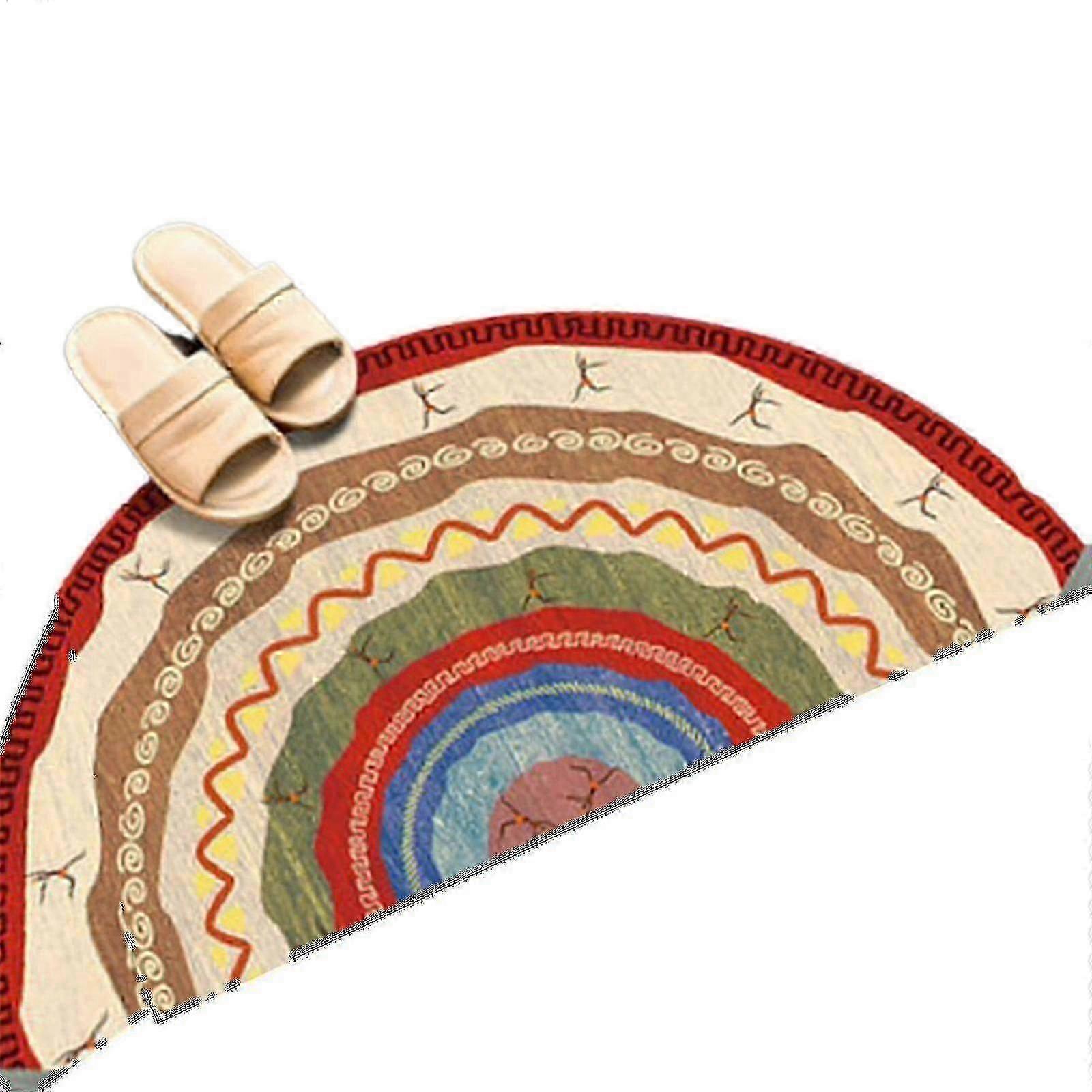 Semicircular Floor Carpet Mat Half Round Entrance Door Rug Non-slip...
