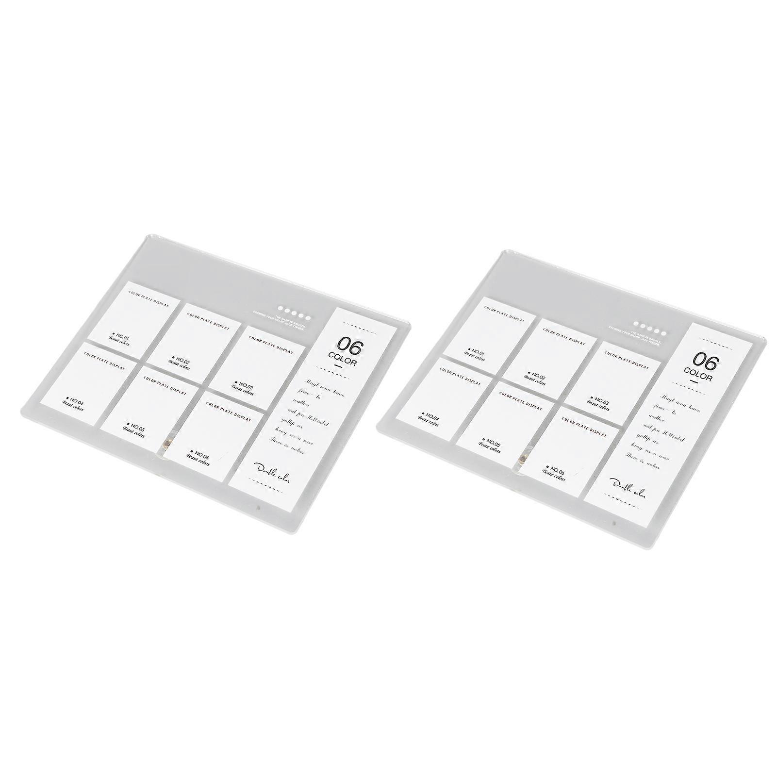 2PCS Acrylic Nail Art Display Board Holder with 6 Color Tips