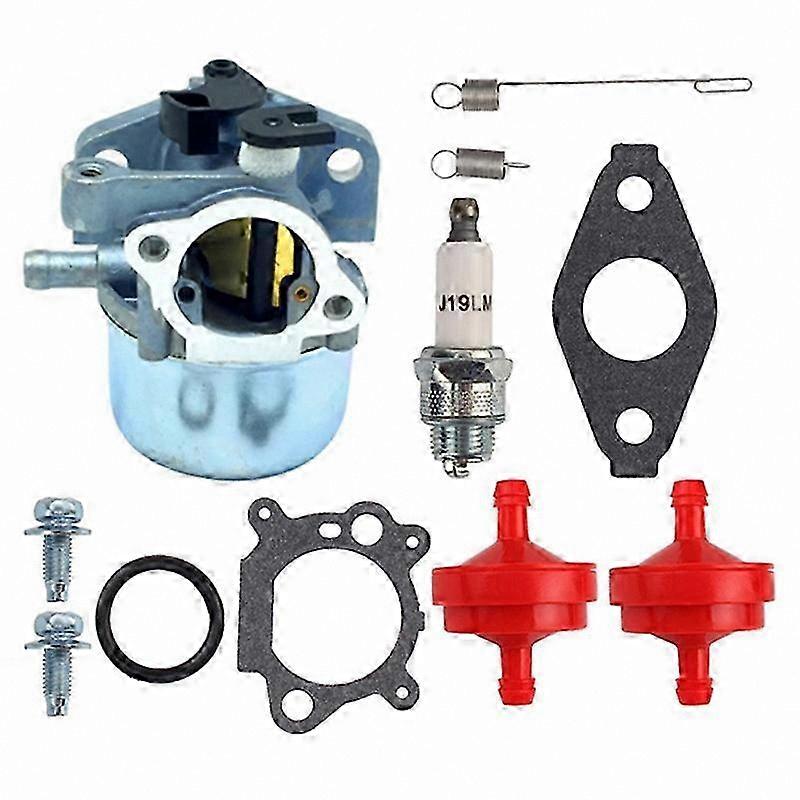 Carburetor Fuel Filter Spring Spark Plug Kit for 6.25HP 6.75HP Push Mowers with 190Cc Engine