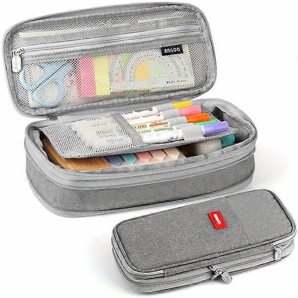 Expandable pencil case, made of Oxford cloth, with multiple compartments for easy waterproof storage